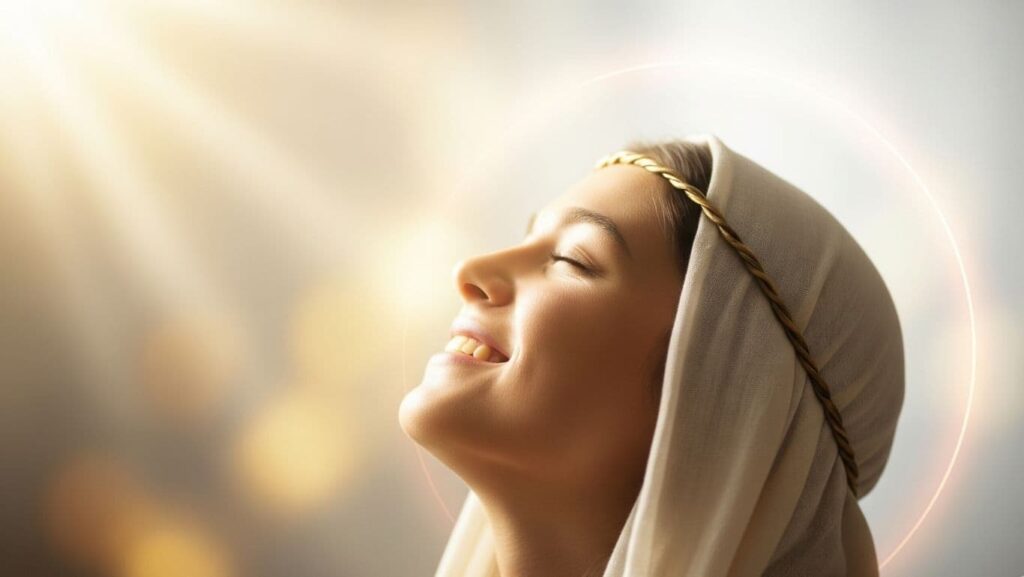 mulher sentindo plena paz de Deus